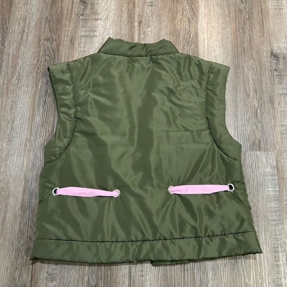 Daily Practice by Anthropologie Ribbon Tie Puffer Vest in Green Size M/L - Picture 11 of 12
